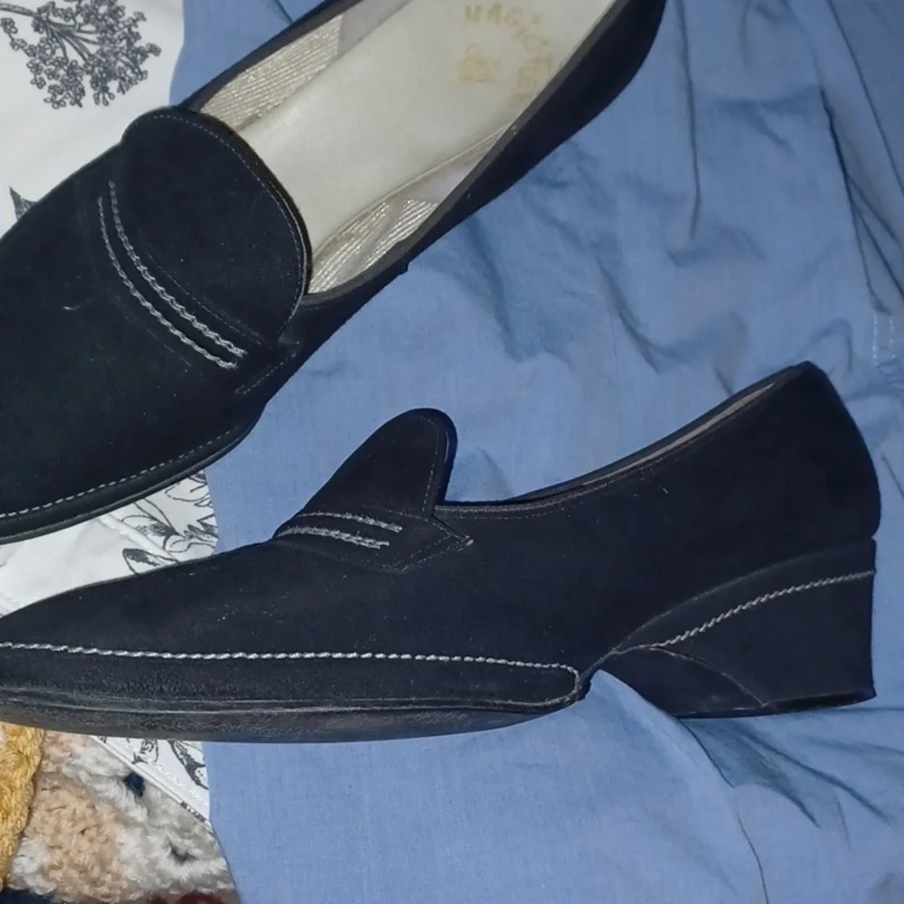 Vintage Selby Black Suede Loafers 8 1/2